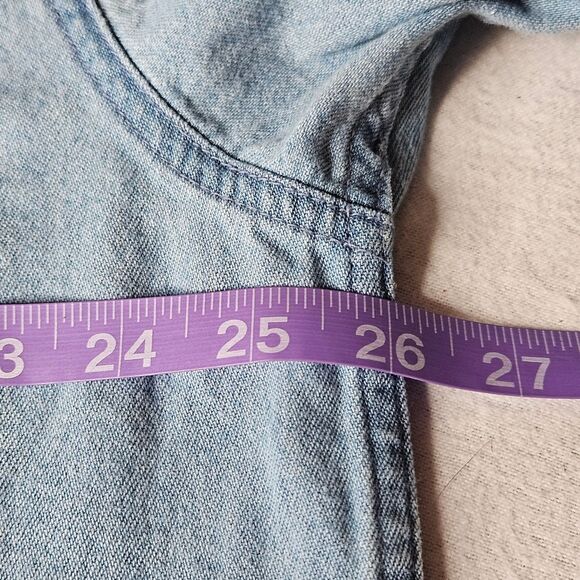 Harley-Davidson Vintage Big & Tall Short Sleeve Washed Denim Button Front Shirt - Picture 10 of 12